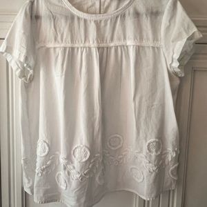 Loft Cotton White Blouse -XL
